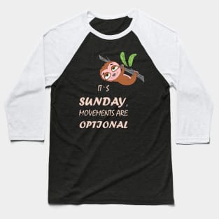 Funny Cute Lazy Relaxed Hanging Sunday Sloth Baseball T-Shirt